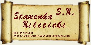 Stamenka Mileticki vizit kartica